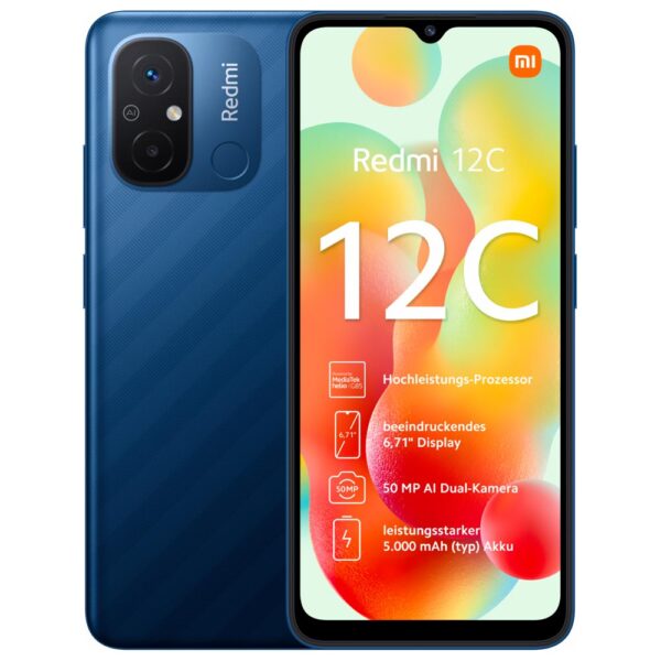 Celular Xiaomi Redmi 12C 4GB de RAM / 128GB / Tela 6.71" / Dual Sim LTE - Ocean Azul