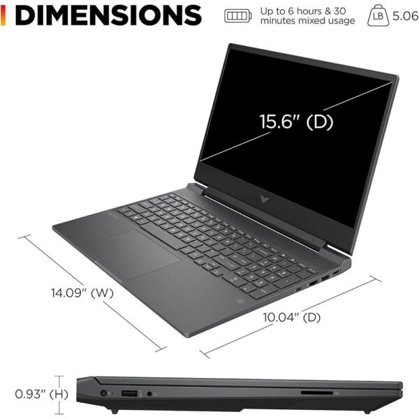 Notebook Gamer HP Victus 15-FA1029NR Intel Core i5 12450H Pantalla Full HD 15.6" / 16GB de RAM / 512GB SSD / GeForce RTX2050 4GB - Gris (Inglés) - Imagen 4